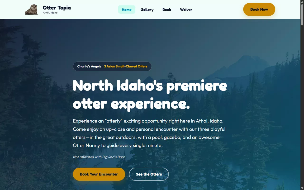 Otter-Topia website preview