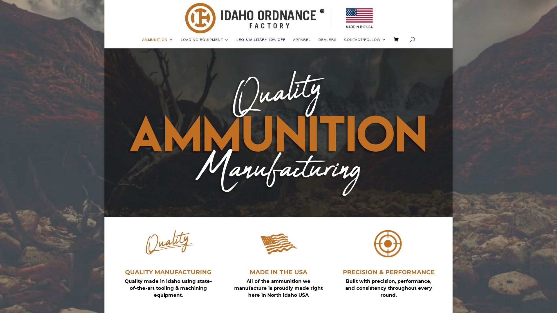 Idaho Ordnance Factory New Ammunition Manufacturer